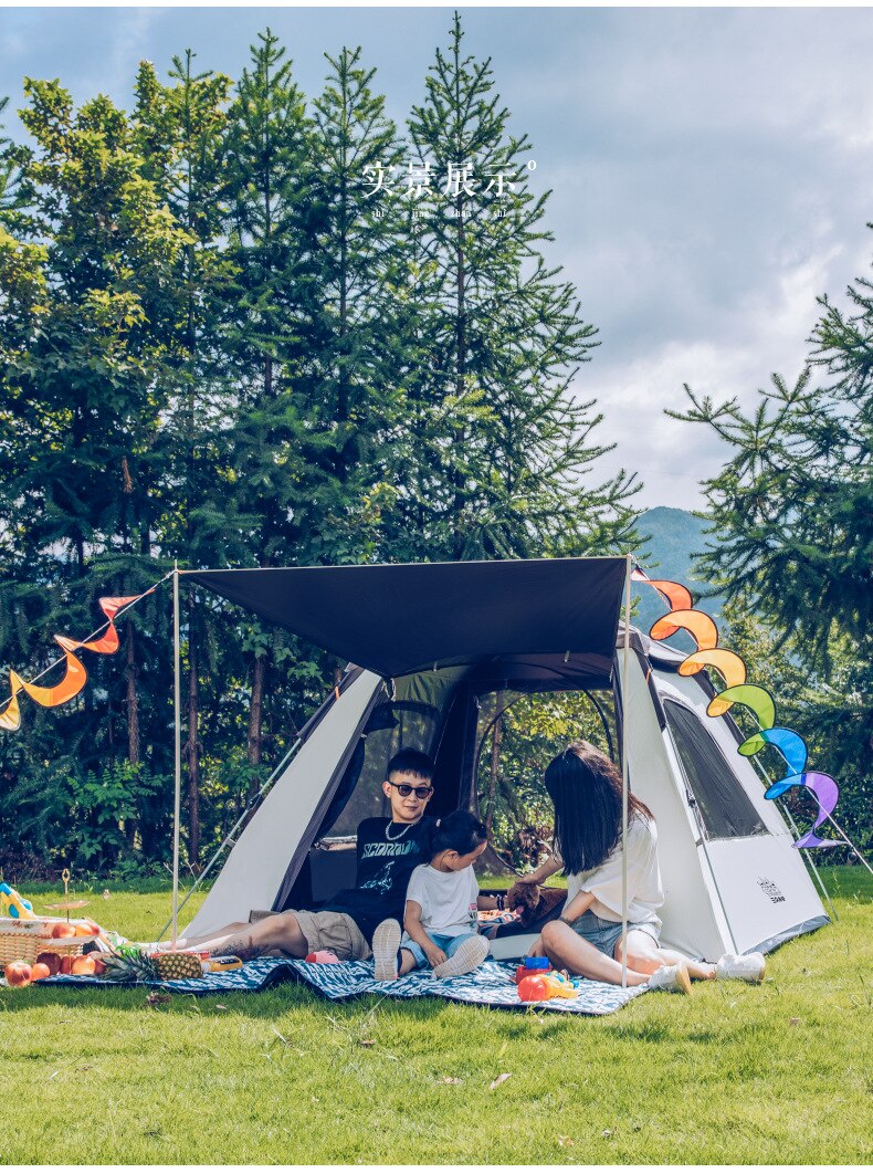 Cheap Goat Tents Tent Outdoor3 4People automatic tent thickened vinyl sun protective outdoor camping picnic tent   